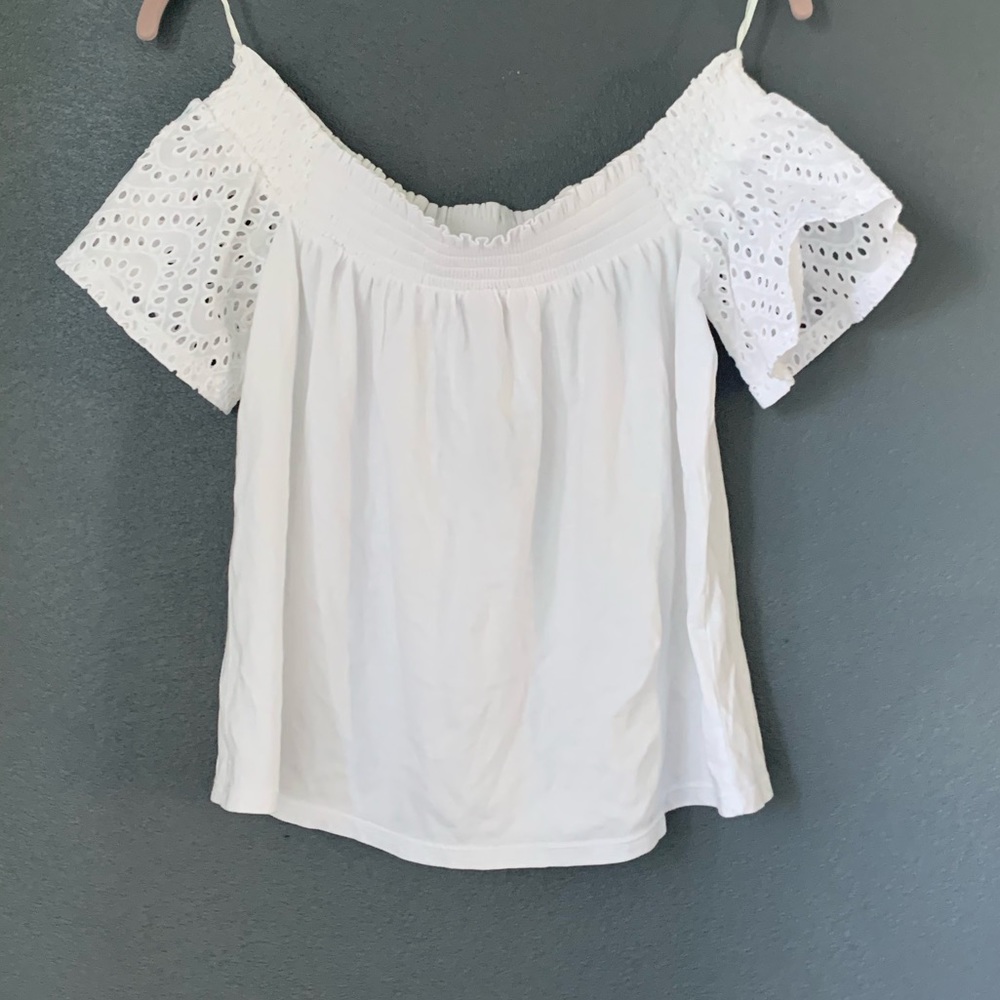 Express NWT off-shoulder eyelet sleeve top